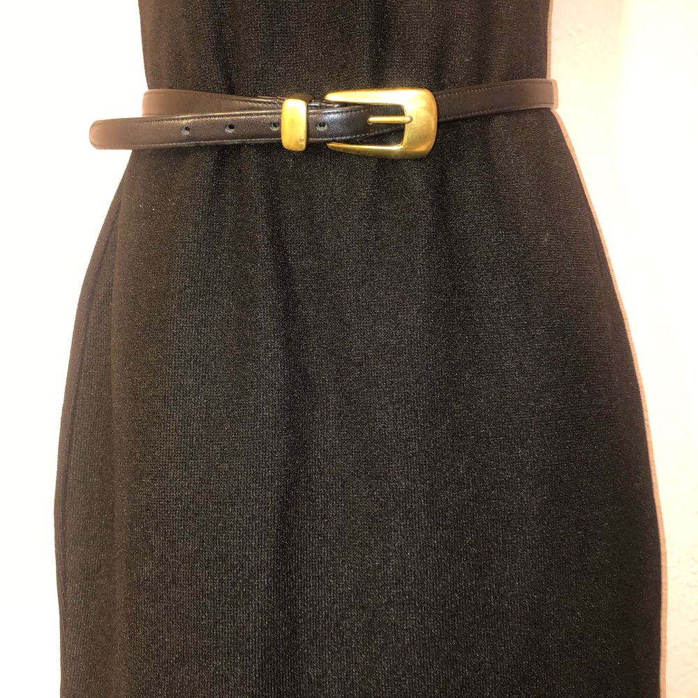 Vintage black leather Coach belt with gold toned hardware GUC size M